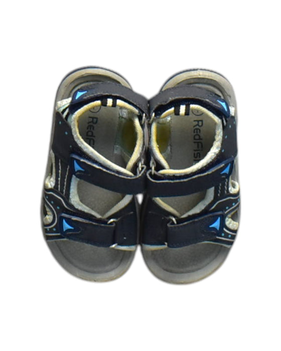 A Blue Sandals from Redfish Kids in size 3T for neutral. (Back View)