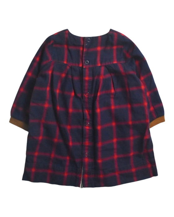 A Navy Long Sleeve Dresses from Petit Bateau in size 12-18M for girl. (Back View)