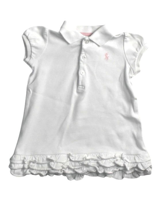 A White Short Sleeve Polos from Ralph Lauren in size 6-12M for girl. (Front View)
