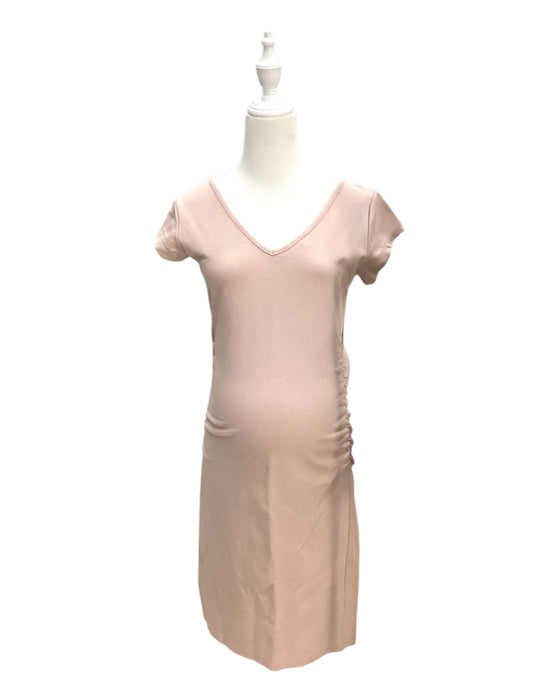 A Ivory Short Sleeve Dresses from Pea in a Pod in size S for maternity. (Front View)
