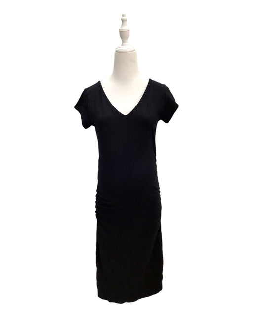 A Black Short Sleeve Dresses from Pea in a Pod in size S for maternity. (Front View)