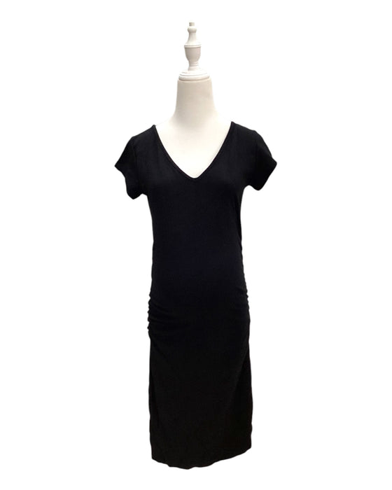 A Black Short Sleeve Dresses from Pea in a Pod in size S for maternity. (Front View)