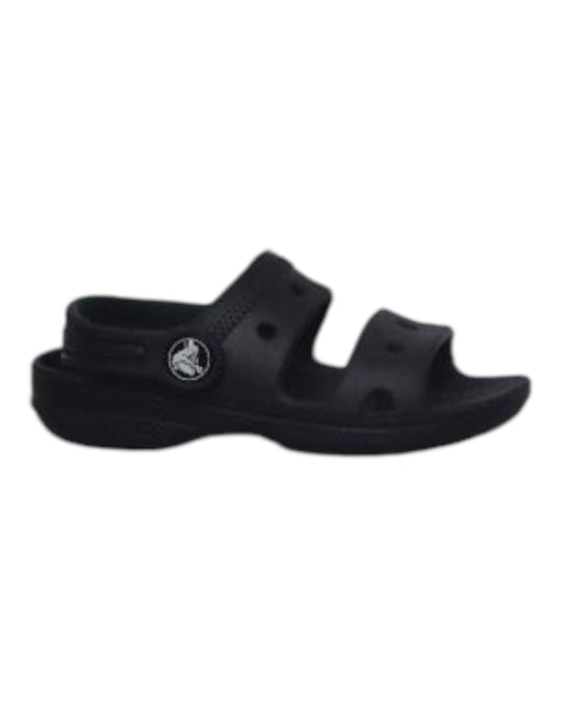 A Black Sandals from Crocs in size 3T for boy. (Front View)