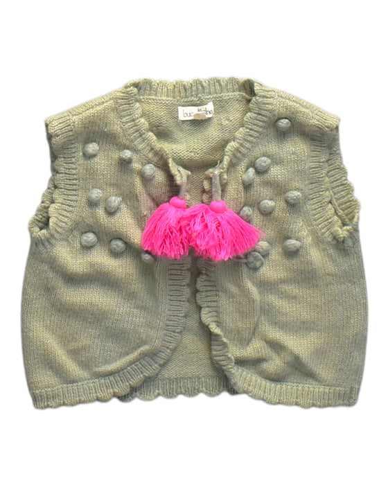 A Green Sweater Vests from Louise Misha in size 6T for girl. (Front View)