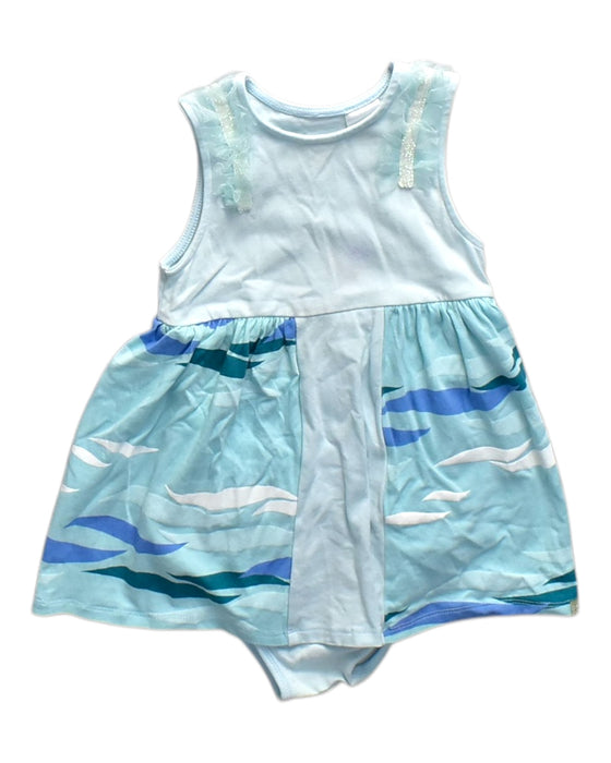 A Blue Sleeveless Dresses from Oeteo in size 18-24M for girl. (Front View)