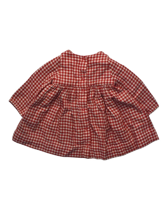 A Red Long Sleeve Dresses from Petit Bateau in size 6-12M for girl. (Back View)