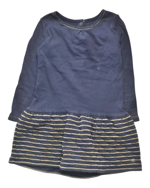 A Navy Long Sleeve Dresses from Petit Bateau in size 2T for girl. (Front View)