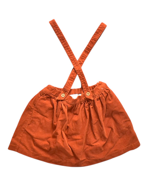 A Orange Overall Shorts from Chateau de Sable in size 6T for girl. (Front View)