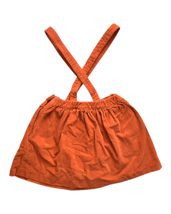 A Orange Overall Shorts from Chateau de Sable in size 6T for girl. (Back View)