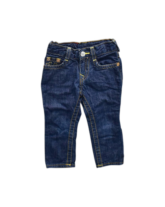 A Navy Jeans from True Religion in size 12-18M for neutral. (Front View)