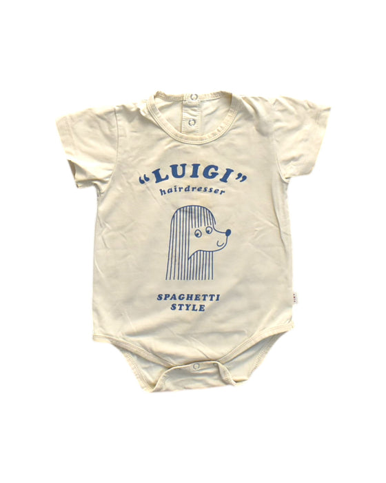 A Ivory Short Sleeve Bodysuits from Tinycottons in size 2T for neutral. (Front View)