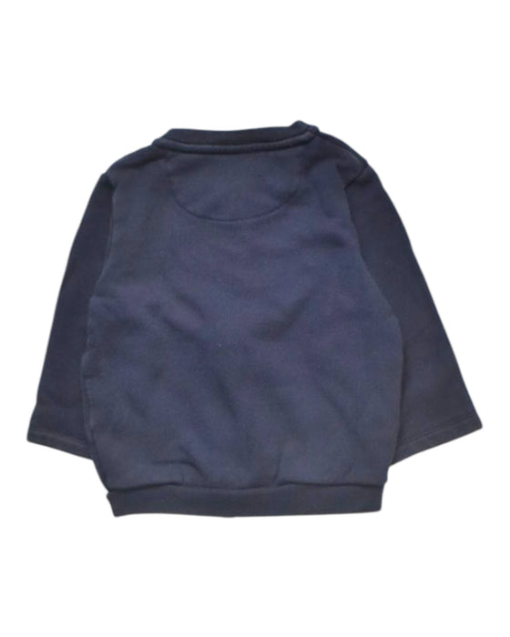 A Navy Zippered Sweatshirts from Petit Bateau in size 18-24M for boy. (Back View)
