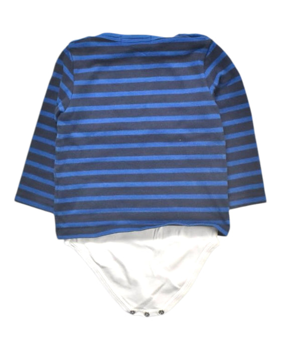 A Blue Long Sleeve Bodysuits from Petit Bateau in size 18-24M for boy. (Back View)