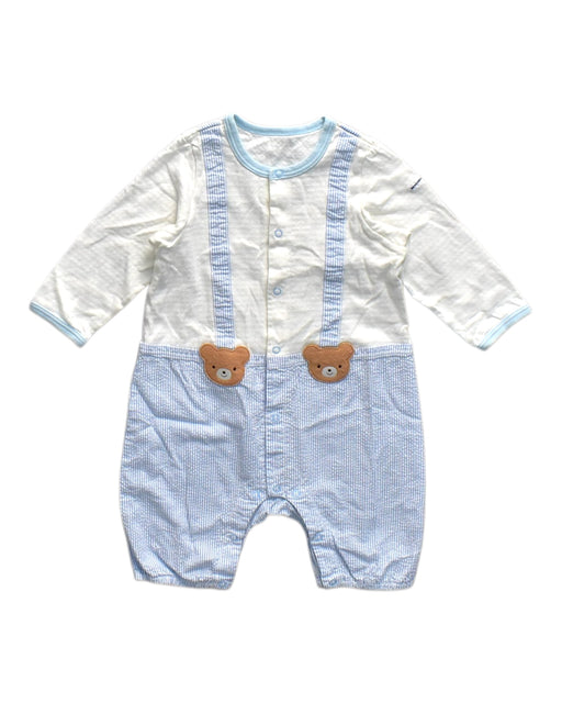 A White Long Sleeve Rompers from Miki House in size M for neutral. (Front View)