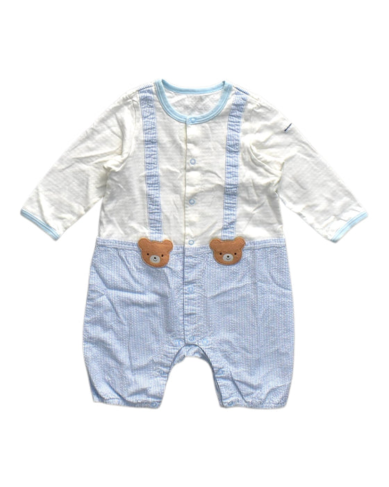 A White Long Sleeve Rompers from Miki House in size M for neutral. (Front View)