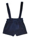 A Navy Overall Shorts from Rachel Riley in size 3-6M for girl. (Back View)
