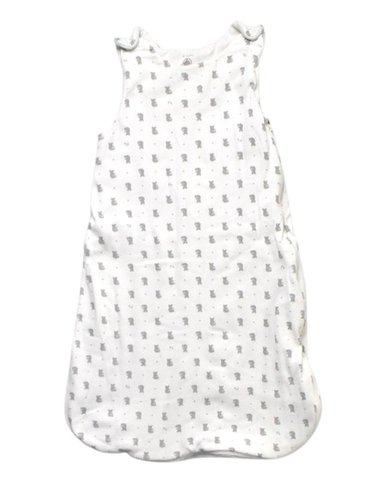 A White Sleepsacs from Petit Bateau in size 0-3M for neutral. (Front View)