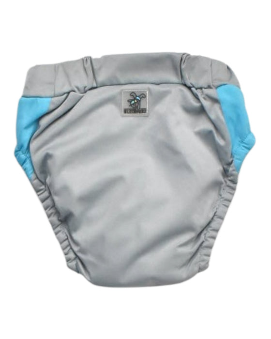 A Grey Swim Diapers from Kangacare in size 4T for boy. (Back View)