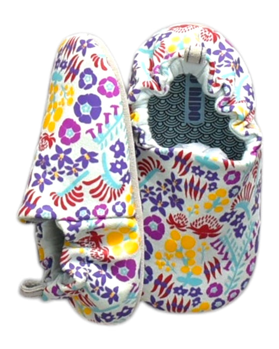 A Multicolour Slip Ons from Poco Nido in size 12-18M for neutral. (Front View)