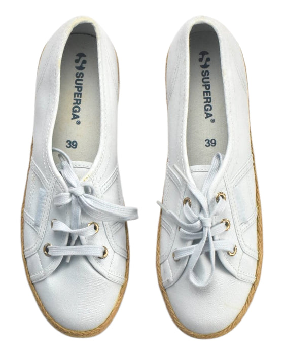 A White Espadrilles from Superga in size 13Y for girl. (Back View)
