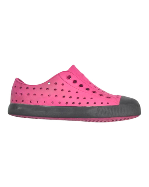 A Pink Slip Ons from Native Shoes in size 3T for girl. (Front View)