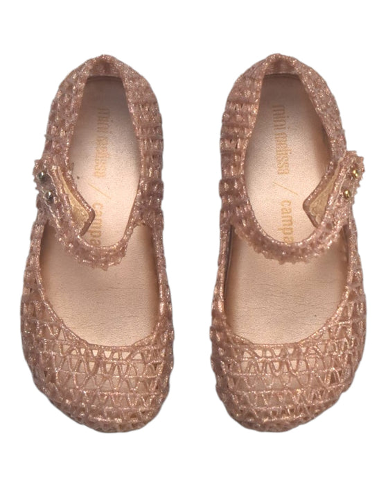 A Metallic Flats from Mini Melissa in size 3T for girl. (Back View)
