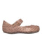 A Gold Flats from Mini Melissa in size 3T for girl. (Front View)