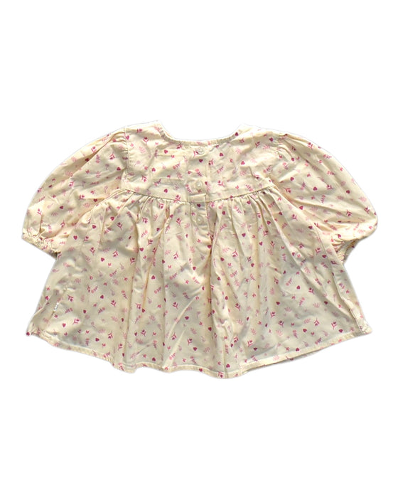 A Pink Long Sleeve Shirts from Mori in size 3-6M for girl. (Back View)