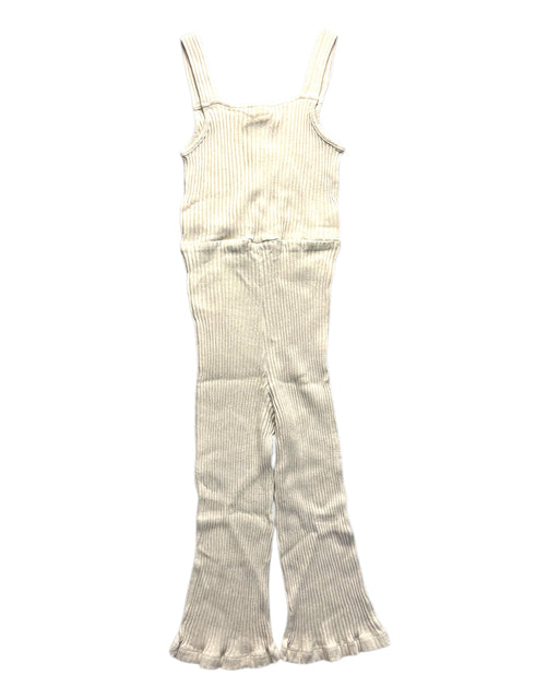 A Beige Long Overalls from Seed in size 10Y for girl. (Front View)