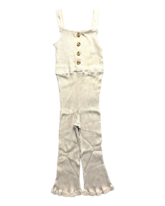 A Beige Long Overalls from Seed in size 10Y for girl. (Back View)