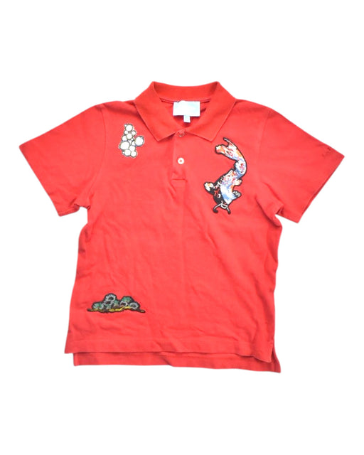A Red Short Sleeve Polos from Lanvin Petite in size 6T for boy. (Front View)