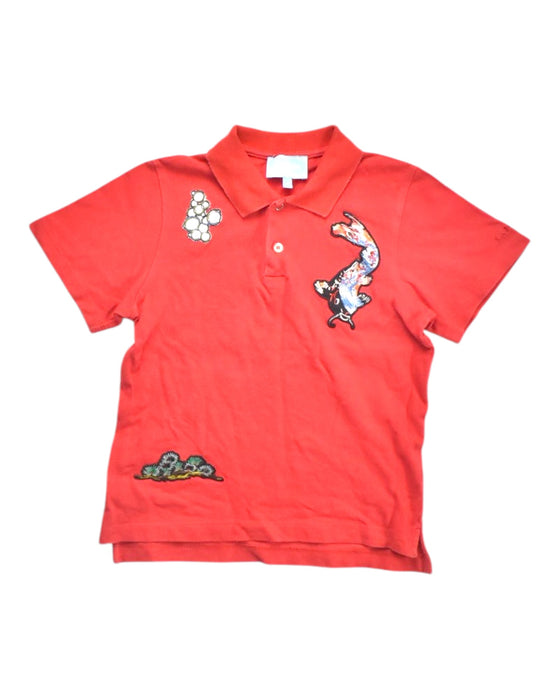 A Red Short Sleeve Polos from Lanvin Petite in size 6T for boy. (Front View)
