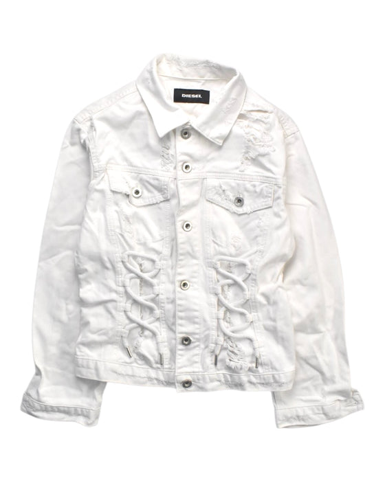 A White Lightweight Jackets from Diesel in size 12Y for girl. (Front View)