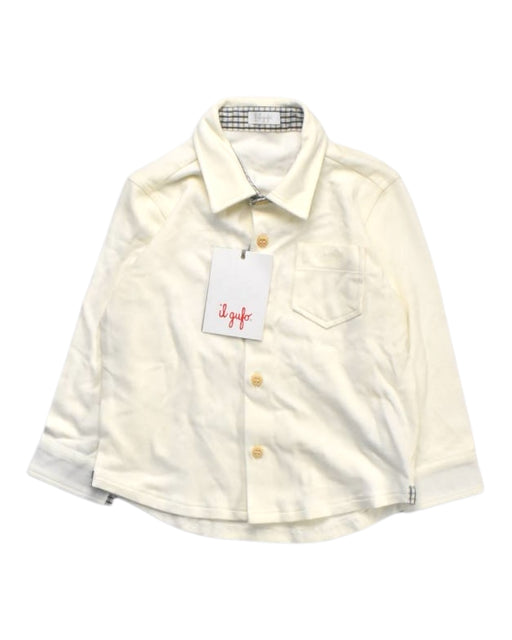 A Ivory Long Sleeve Shirts from Il Gufo in size 18-24M for boy. (Front View)