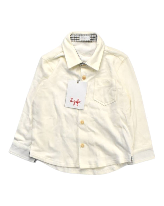 A Ivory Long Sleeve Shirts from Il Gufo in size 18-24M for boy. (Front View)