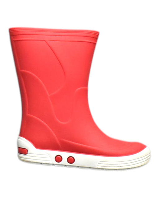 A Red Rain Boots from Meduse in size 3T for neutral. (Front View)