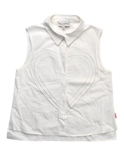A White Sleeveless Shirts from Simonetta in size 12Y for girl. (Front View)