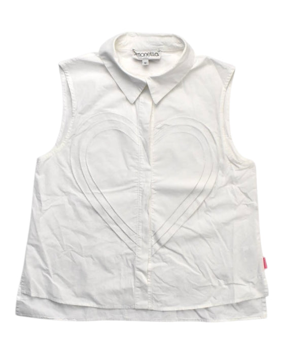 A White Sleeveless Shirts from Simonetta in size 12Y for girl. (Front View)