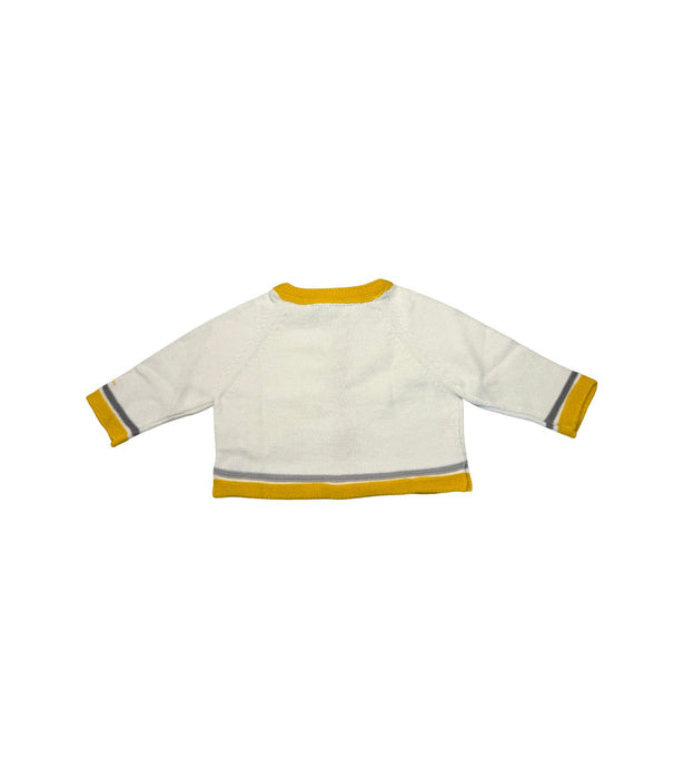 A White Cardigans from Château de Sable in size 3-6M for neutral. (Back View)