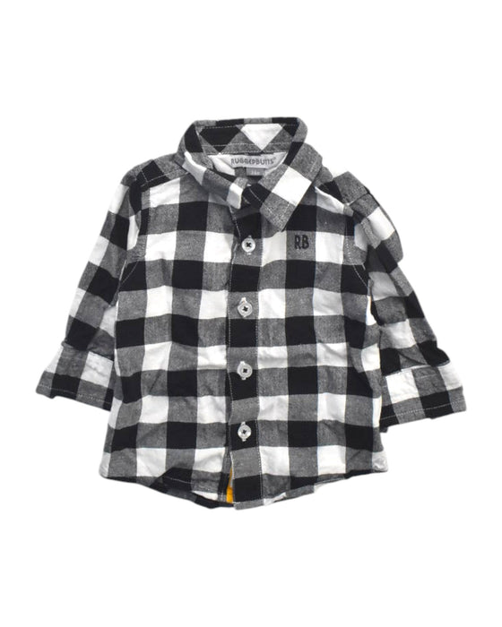 A Black Long Sleeve Shirts from RuggedButts in size 3-6M for boy. (Front View)
