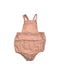 A Peach Overall Shorts from Seed in size 12-18M for neutral. (Front View)