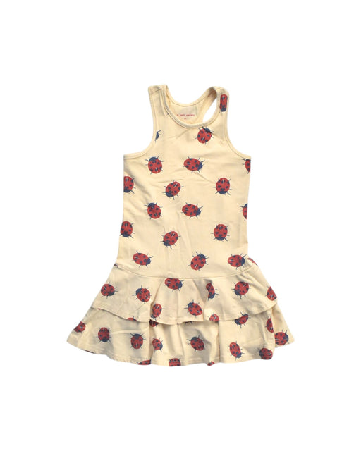 A Beige Sleeveless Dresses from Le Petit Society in size 4T for girl. (Front View)