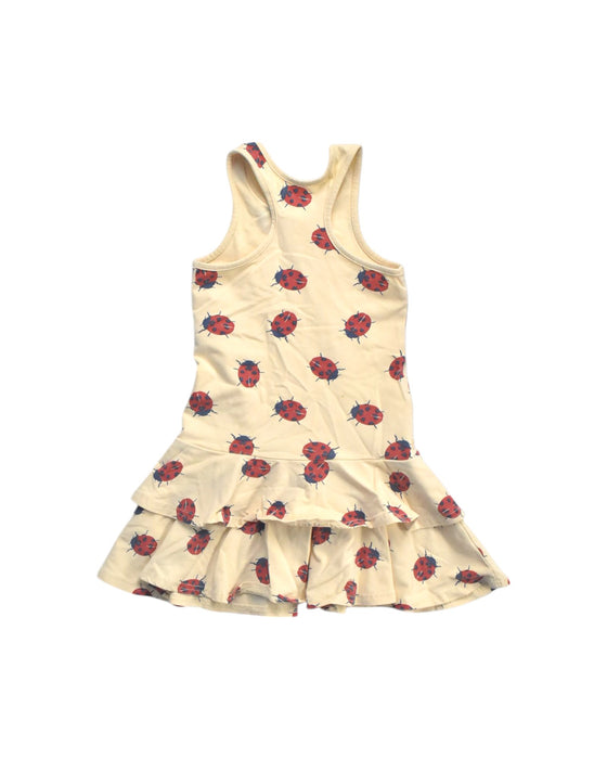 A Beige Sleeveless Dresses from Le Petit Society in size 4T for girl. (Back View)