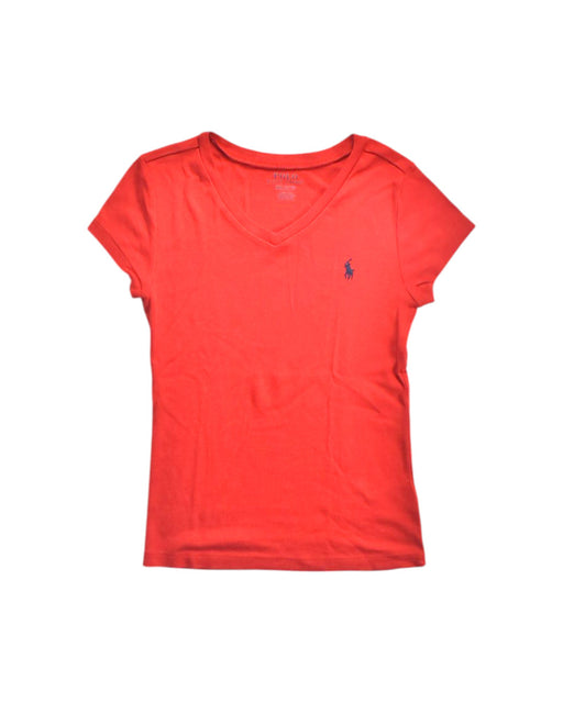 A Red Short Sleeve T Shirts from Polo Ralph Lauren in size 8Y for girl. (Front View)