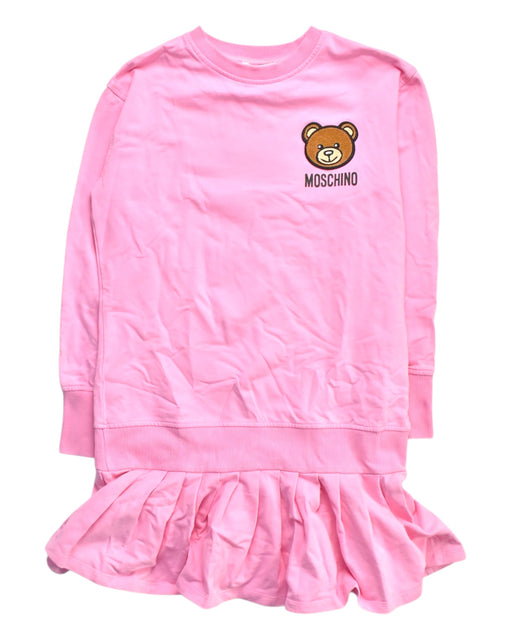 A Pink Long Sleeve Dresses from Moschino in size 8Y for girl. (Front View)