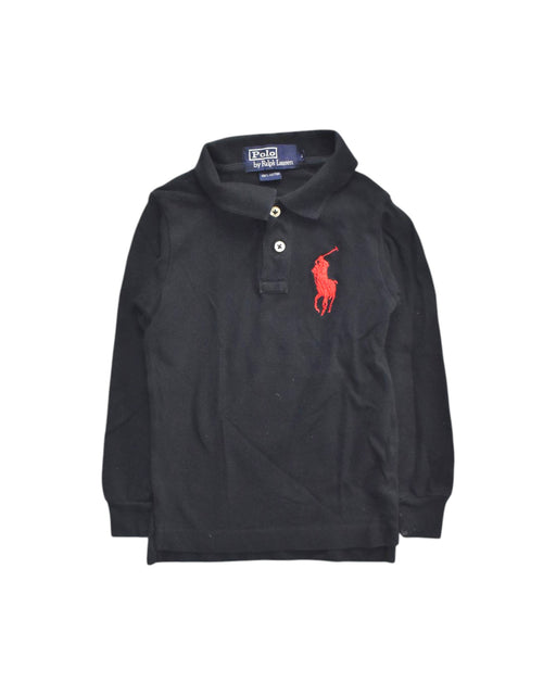 A Black Long Sleeve Polos from Polo Ralph Lauren in size 2T for boy. (Front View)