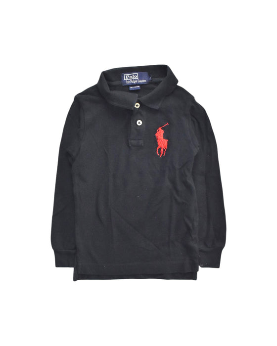 A Black Long Sleeve Polos from Polo Ralph Lauren in size 2T for boy. (Front View)
