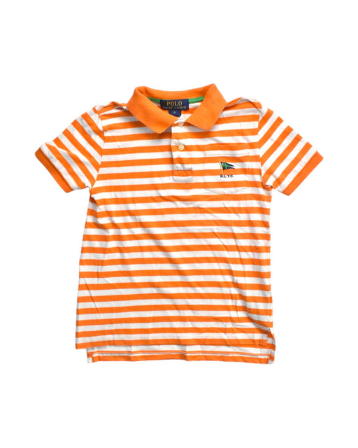 A Orange Short Sleeve Polos from Polo Ralph Lauren in size 6T for boy. (Front View)