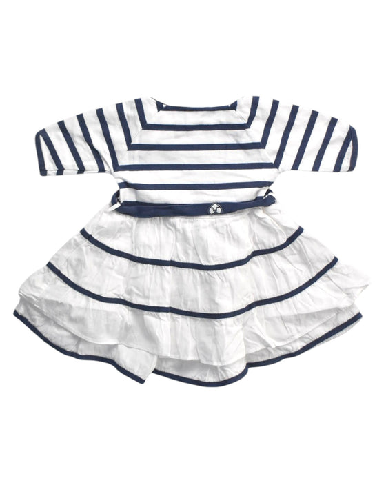 A Navy Long Sleeve Dresses from Chateau de Sable in size 3-6M for girl. (Back View)