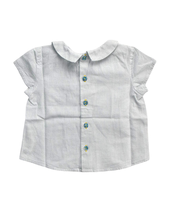 A White Short Sleeve Shirts from Chateau de Sable in size 3-6M for girl. (Back View)